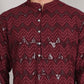 Sequin & Embroidered Kurta with Pyjamas ( JOKP P 5107Wine ) [FF] [N-1]