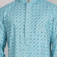 Viscose Sequins and Embroidered Kurta Set for Men ( JOKP P 5108Blue ) [FF] [I-1-4]