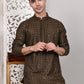 Viscose Sequins and Embroidered Kurta Set for Men ( JOKP P 5108Mehndi ) [FF] [I-1-4]