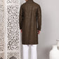 Viscose Sequins and Embroidered Kurta Set for Men ( JOKP P 5108Mehndi ) [FF] [I-1-4]