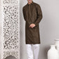 Viscose Sequins and Embroidered Kurta Set for Men ( JOKP P 5108Mehndi ) [FF] [I-1-4]