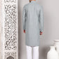 Viscose Sequins and Embroidered Kurta Set for Men ( JOKP P 5108Silver ) [FF] [I-1-4]