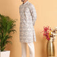 Chikankari Embroidered & Printed Kurta Set ( JOKP P 5109Off-White )