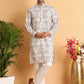 Chikankari Embroidered & Printed Kurta Set ( JOKP P 5109Off-White )