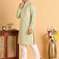 Embroidered Viscose Kurta Set For Men ( JOKP P 5110Green )