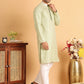 Embroidered Viscose Kurta Set For Men ( JOKP P 5110Green )