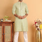 Embroidered Viscose Kurta Set For Men ( JOKP P 5110Green )