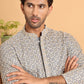 Embroidered Viscose Kurta Set For Men ( JOKP P 5110Grey )