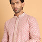 Embroidered Viscose Kurta Set For Men ( JOKP P 5110Pink )