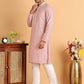 Embroidered Viscose Kurta Set For Men ( JOKP P 5110Pink )