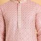 Embroidered Viscose Kurta Set For Men ( JOKP P 5110Pink )