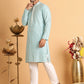 Embroidered Viscose Kurta Set For Men ( JOKP P 5110Sky )