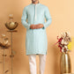 Embroidered Viscose Kurta Set For Men ( JOKP P 5110Sky )
