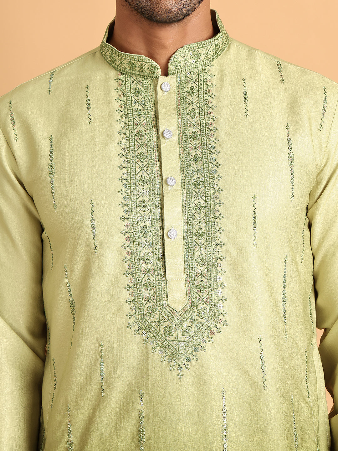 Ombre Printed Straght Kurta Pyjama for Men ( JOKP P 5111Green ) [FF] [I-1-4]