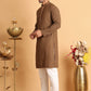 Sequins & Embroidered Viscose Kurta Set For Men ( JOKP P 5113Brown )