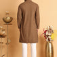 Sequins & Embroidered Viscose Kurta Set For Men ( JOKP P 5113Brown )