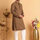 Sequins & Embroidered Viscose Kurta Set For Men ( JOKP P 5113Brown )