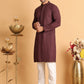 Sequins & Embroidered Viscose Kurta Set For Men ( JOKP P 5113Purple )
