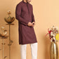Sequins & Embroidered Viscose Kurta Set For Men ( JOKP P 5113Purple )