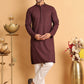 Sequins & Embroidered Viscose Kurta Set For Men ( JOKP P 5113Purple )