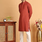 Sequins & Embroidered Viscose Kurta Set For Men ( JOKP P 5113Rust )