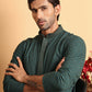 Sequins & Embroidered Viscose Kurta Set For Men ( JOKP P 5113Sea-Green )