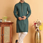 Sequins & Embroidered Viscose Kurta Set For Men ( JOKP P 5113Sea-Green )