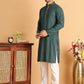 Sequins & Embroidered Viscose Kurta Set For Men ( JOKP P 5113Sea-Green )
