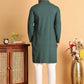 Sequins & Embroidered Viscose Kurta Set For Men ( JOKP P 5113Sea-Green )