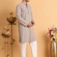 Embroidered & Sequins Straight Kurta Set For Men ( JOKP P 5116Beige )