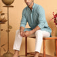 Embroidered & Sequins Straight Kurta Set For Men ( JOKP P 5116Blue )