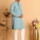 Embroidered & Sequins Straight Kurta Set For Men ( JOKP P 5116Blue )
