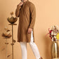Embroidered & Sequins Straight Kurta Set For Men ( JOKP P 5116Brown )