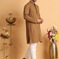 Embroidered & Sequins Straight Kurta Set For Men ( JOKP P 5116Brown )