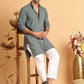 Embroidered & Sequins Straight Kurta Set For Men ( JOKP P 5116Grey )