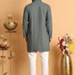 Embroidered & Sequins Straight Kurta Set For Men ( JOKP P 5116Grey )