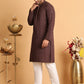 Embroidered & Sequins Straight Kurta Set For Men ( JOKP P 5117Coffee ) [FF] [O-19]