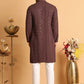 Embroidered & Sequins Straight Kurta Set For Men ( JOKP P 5117Coffee ) [FF] [O-19]