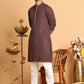 Embroidered & Sequins Straight Kurta Set For Men ( JOKP P 5117Coffee ) [FF] [O-19]