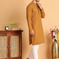 Embroidered & Sequins Straight Kurta Set For Men ( JOKP P 5117Mustard ) [FF] [O-19]