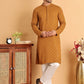 Embroidered & Sequins Straight Kurta Set For Men ( JOKP P 5117Mustard ) [FF] [O-19]