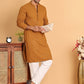 Embroidered & Sequins Straight Kurta Set For Men ( JOKP P 5117Mustard ) [FF] [O-19]