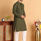 Embroidered & Sequins Straight Kurta Set For Men ( JOKP P 5117Olive ) [FF] [O-19]