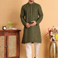 Embroidered & Sequins Straight Kurta Set For Men ( JOKP P 5117Olive ) [FF] [O-19]