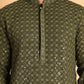 Embroidered & Sequins Straight Kurta Set For Men ( JOKP P 5117Olive ) [FF] [O-19]
