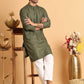 Embroidered Straight Kurta Set For Men ( JOKP P 5118Mehndi )