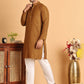 Embroidered Straight Kurta Set For Men ( JOKP P 5118Mustard )