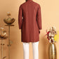 Embroidered Straight Kurta Set For Men ( JOKP P 5118Rust )
