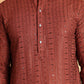 Embroidered Straight Kurta Set For Men ( JOKP P 5118Rust )