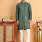 Embroidered Straight Kurta Set For Men ( JOKP P 5118Sea-Green )